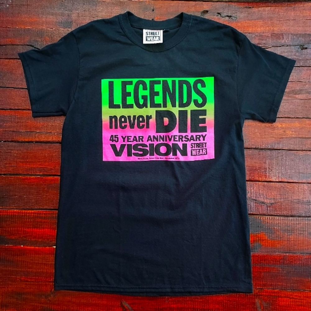 Vision Street Wear Legends Never Die Short Sleeve Skateboard Tee Shirt Medium